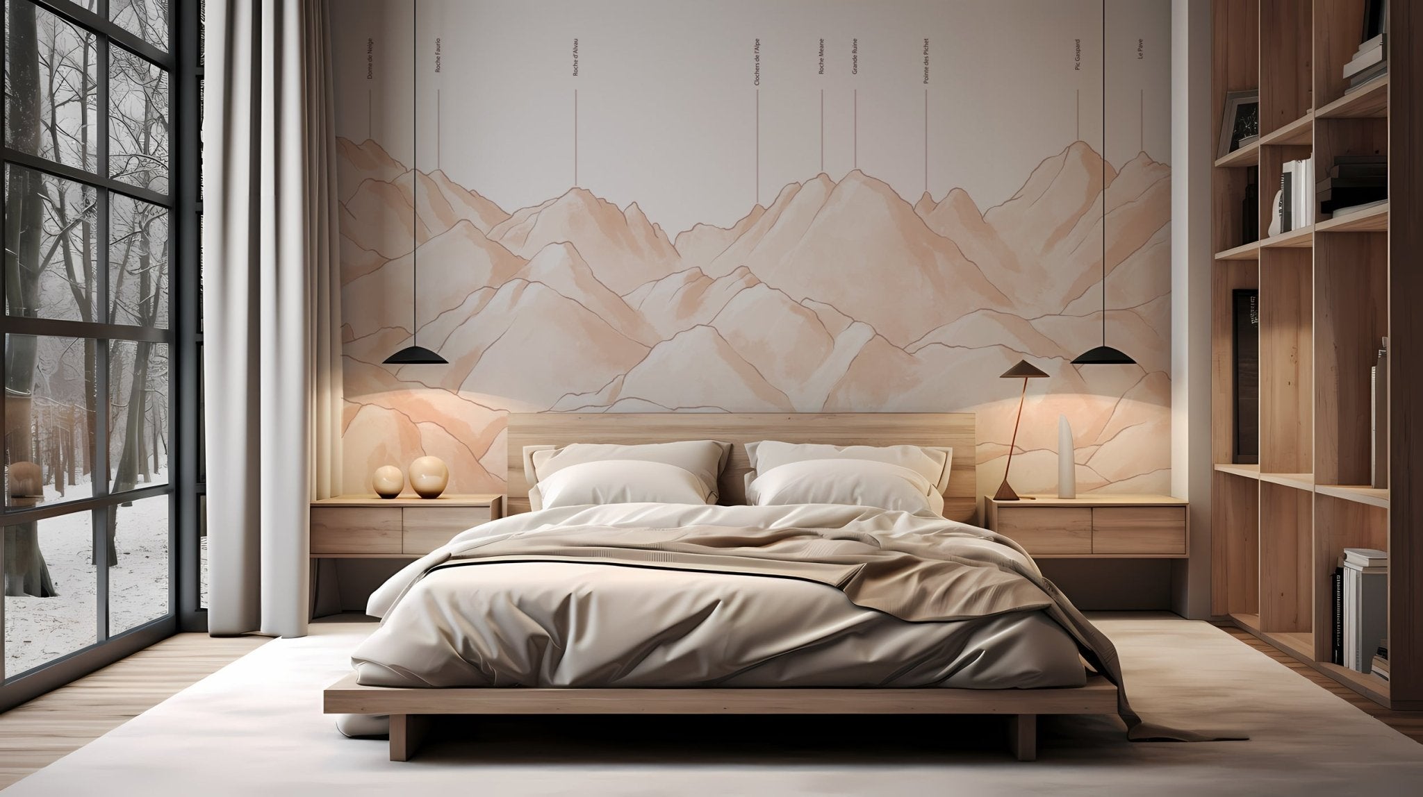 Papier peint massif des Écrins terracotta, XXL, tendance