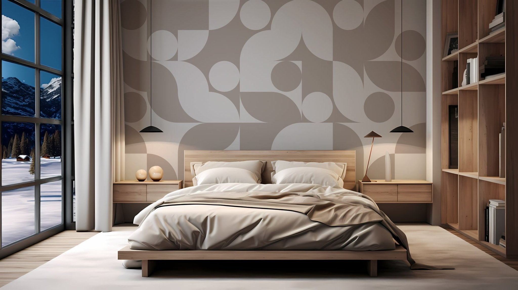 Papier peint moderne shape greige, XXL, tendance