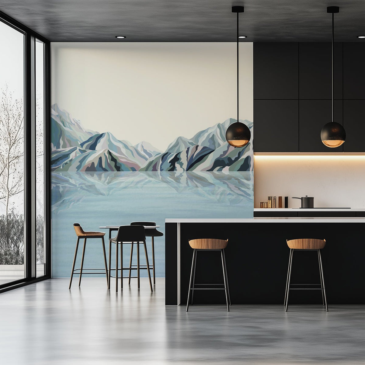 Papier peint Annecy arty blue