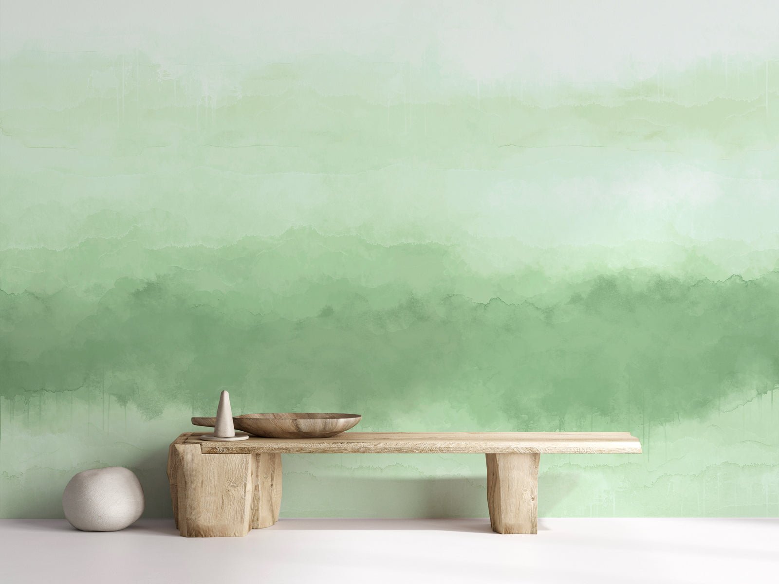 Papier peint panoramique dégradé vert, XXL, tendance