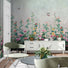 Papier peint panoramique fleurs grimpantes, mural concept, tendance