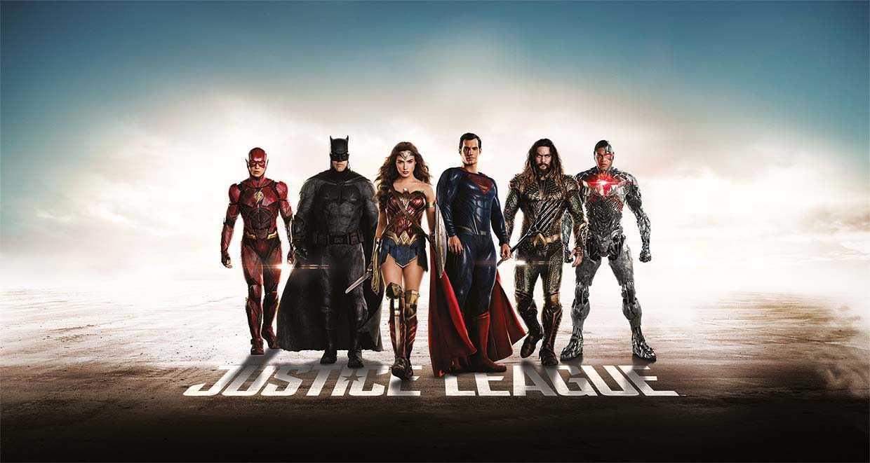 Papier peint panoramique justice league héro têtes d'affiches, XXL, tendance