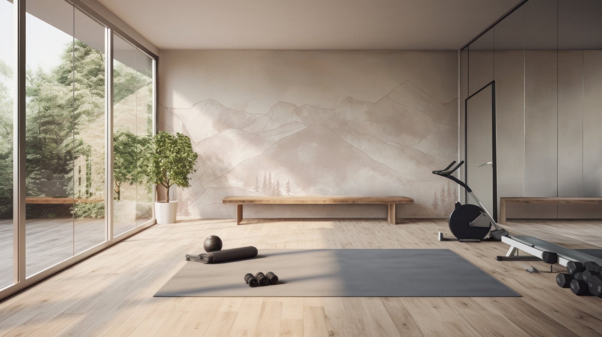 Papier peint panoramique Aravis beige, XXL, tendance