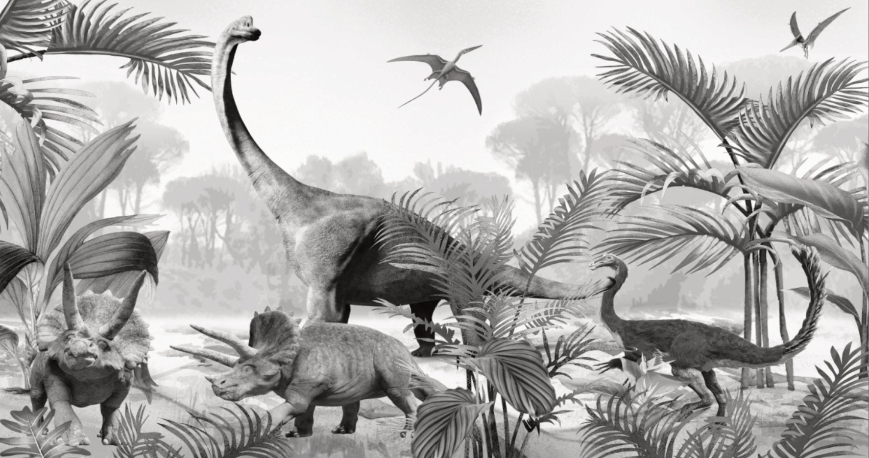 VP Papier peint chambre enfant dinosaures jurassik, mural concept, tendance