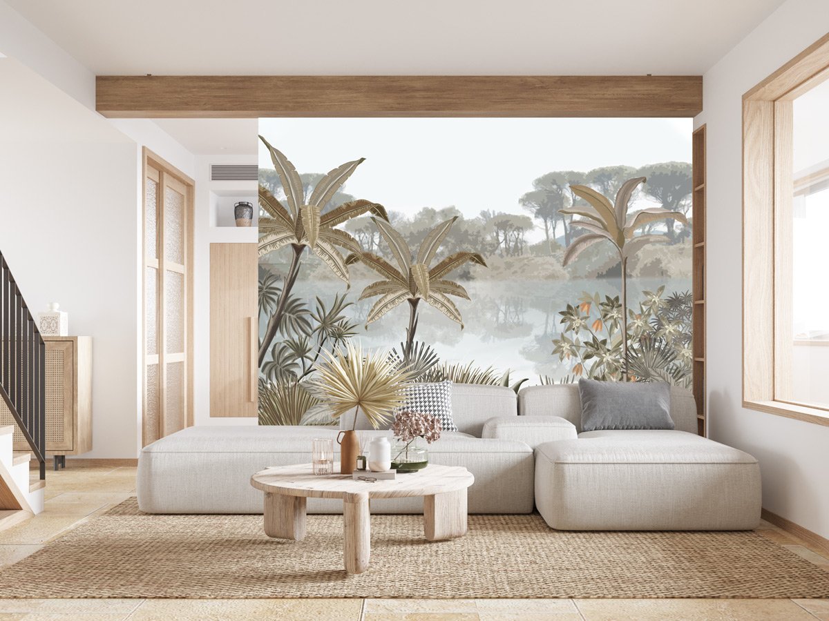 Papier peint sur mesure Jungle tendance peinture - papier peint sur mesure francais - muralconcept