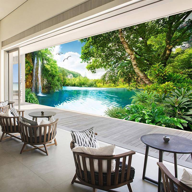 Papier peint Cascade détente - papier peint sur mesure francais - muralconcept