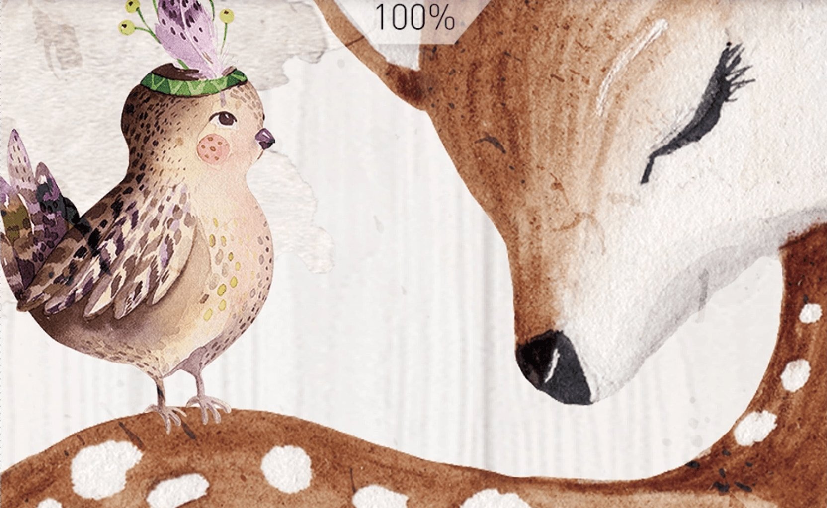 Papier peint chambre enfant douces biches - papier peint sur mesure francais - muralconcept