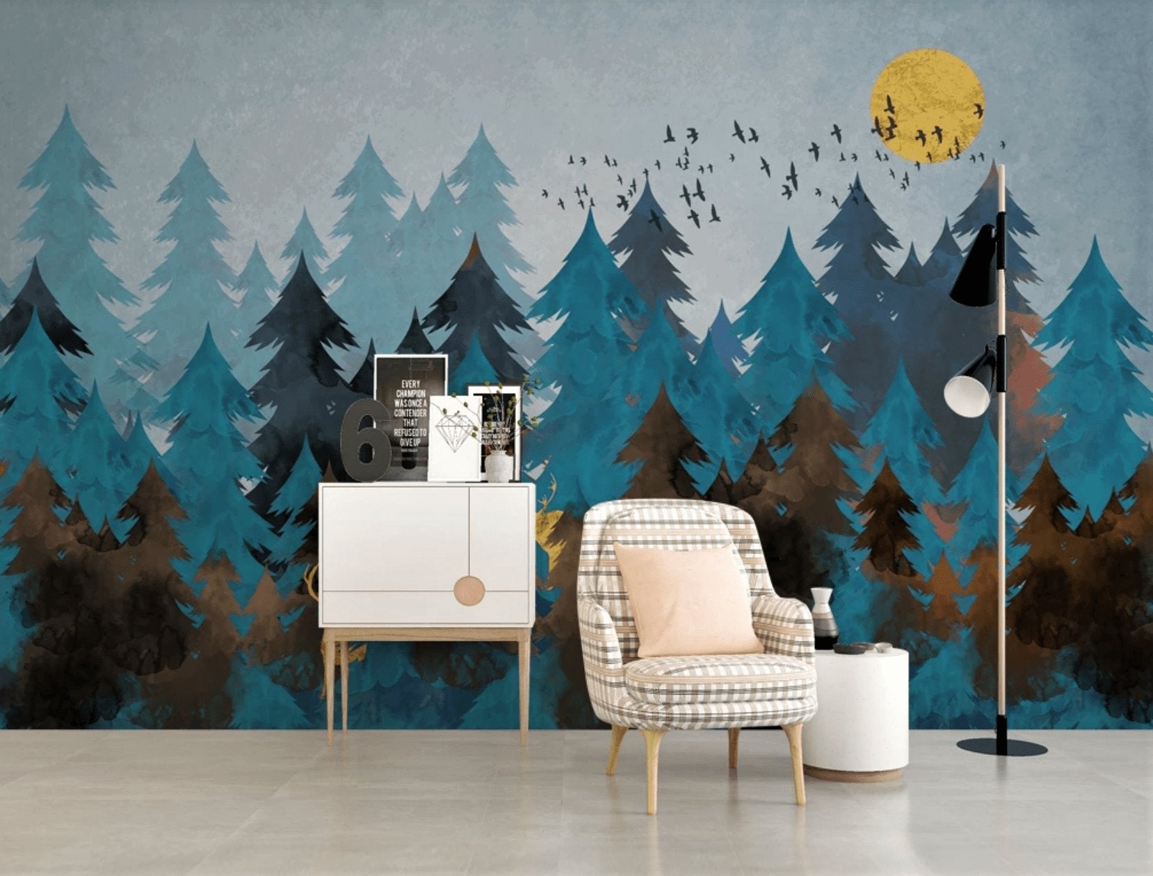 Papier peint Forêt Abstrait Inspirante - papier peint sur mesure francais - muralconcept