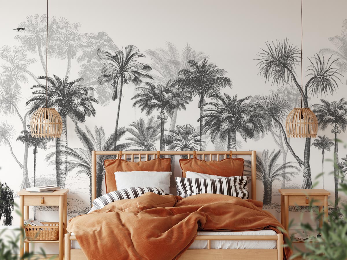 Papier peint Jungle Black & White - papier peint sur mesure francais - muralconcept