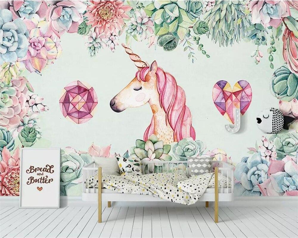 Papier peint Licorne & Flower - papier peint sur mesure francais - muralconcept