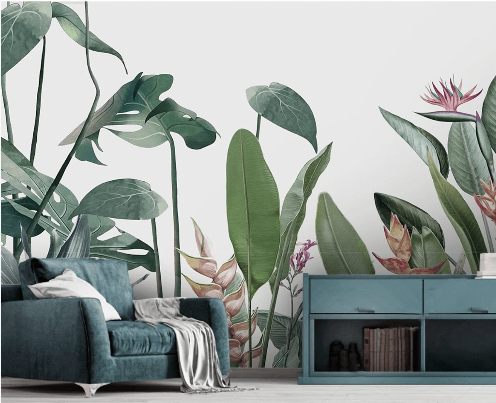 Papier peint panoramique Végétal tropical - papier peint sur mesure francais - muralconcept