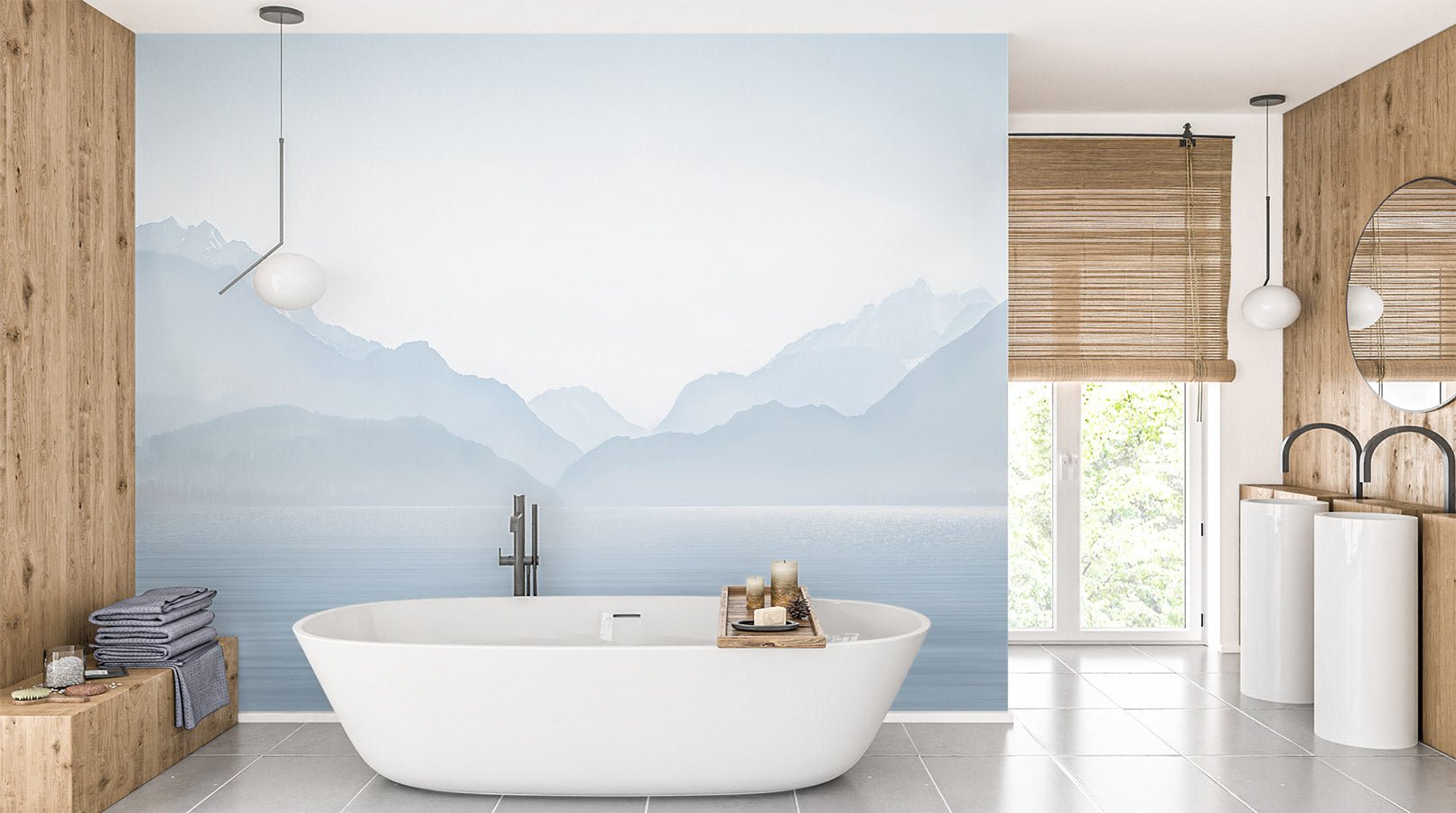 Papier peint Annecy et son lac paisible - Muralconceptpapier_peint_sur_mesure
