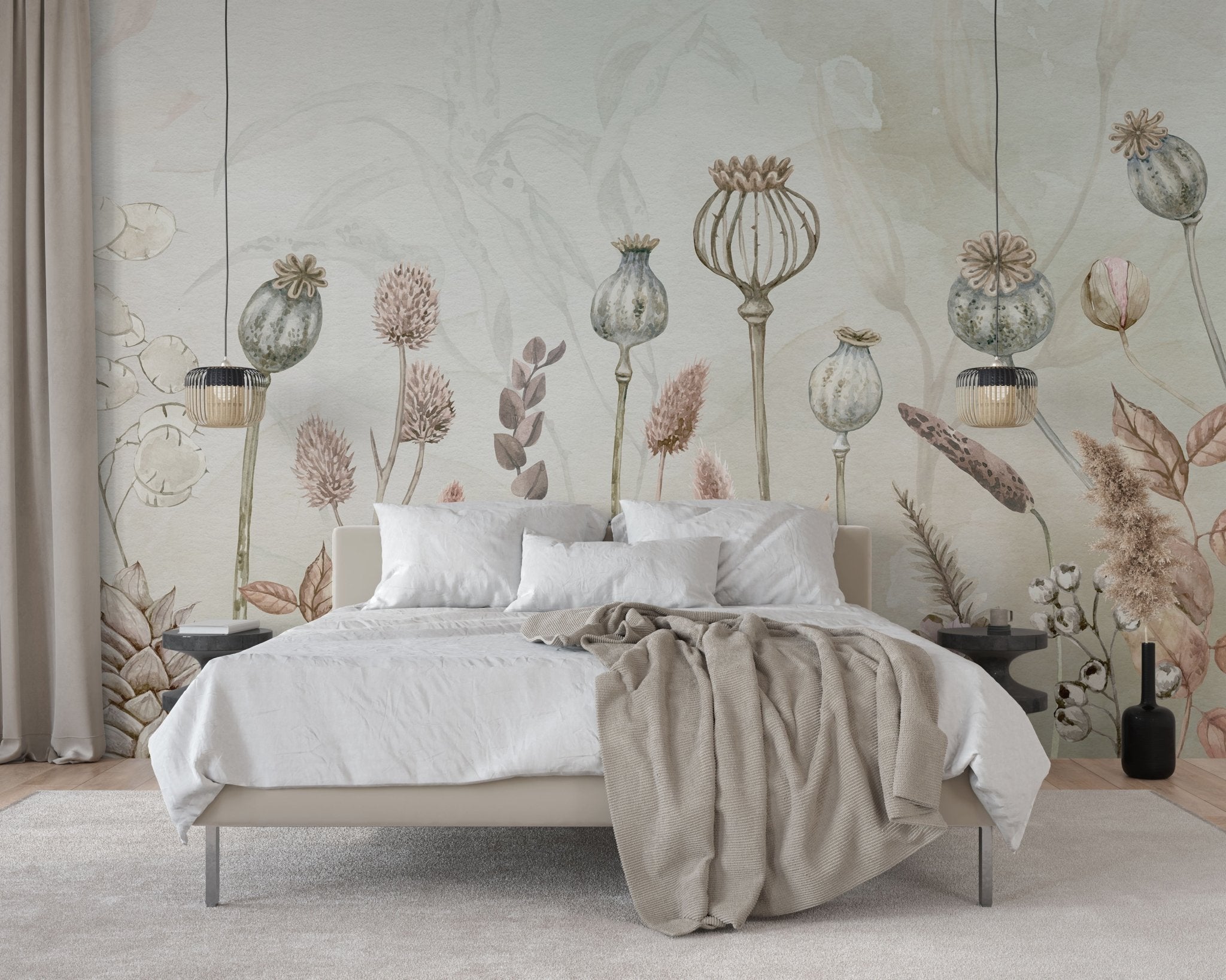 Papier peint automne des fleurs - panoramique français