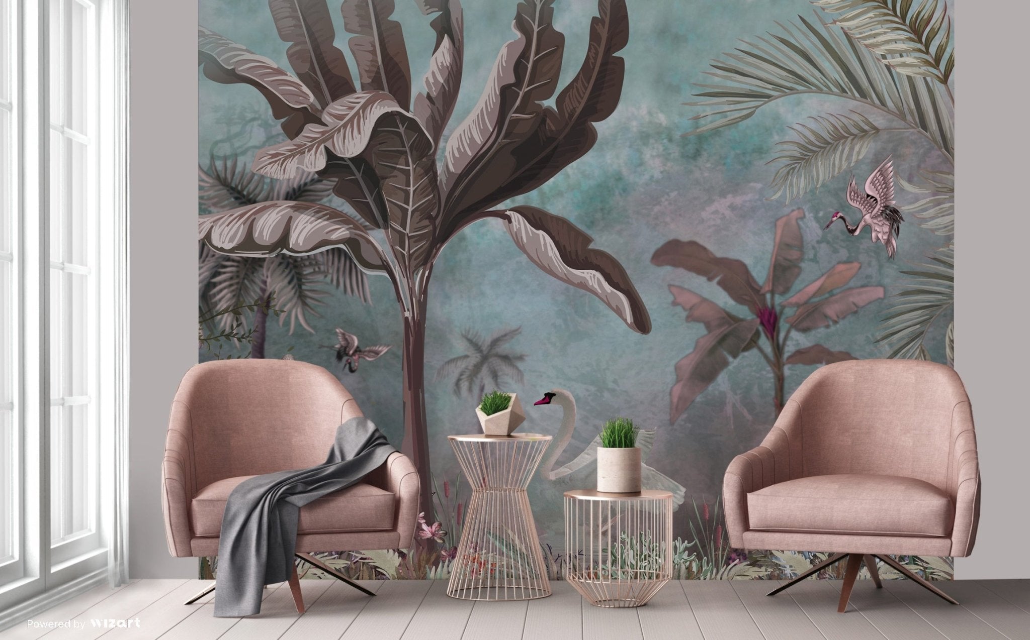 Papier peint bananiers enchanteurs, mural concept, tendance