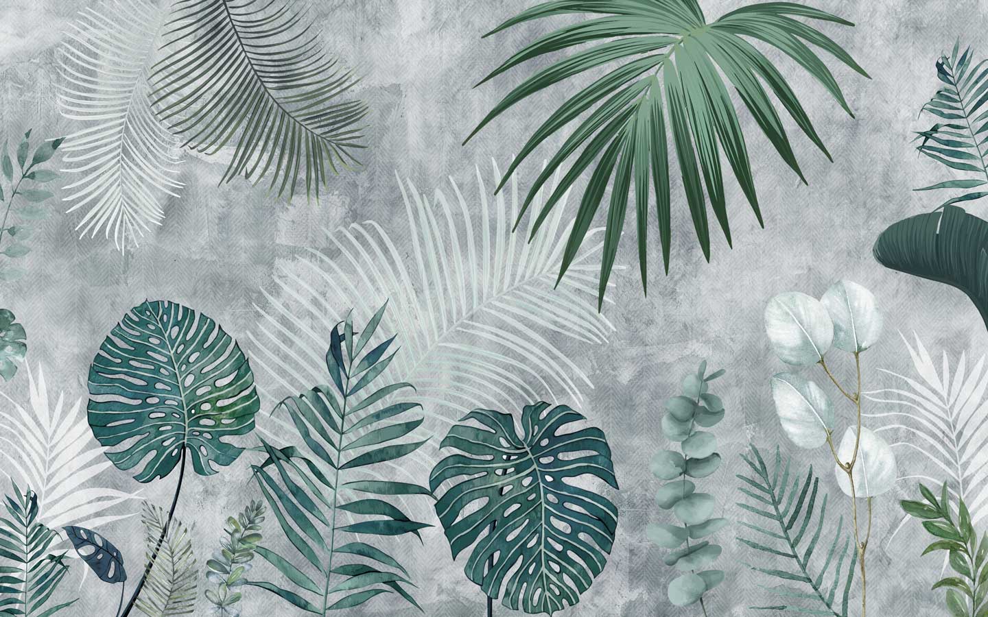 Papier peint Biophilic Jungle Monochrome - papier peint sur mesure francais - muralconcept