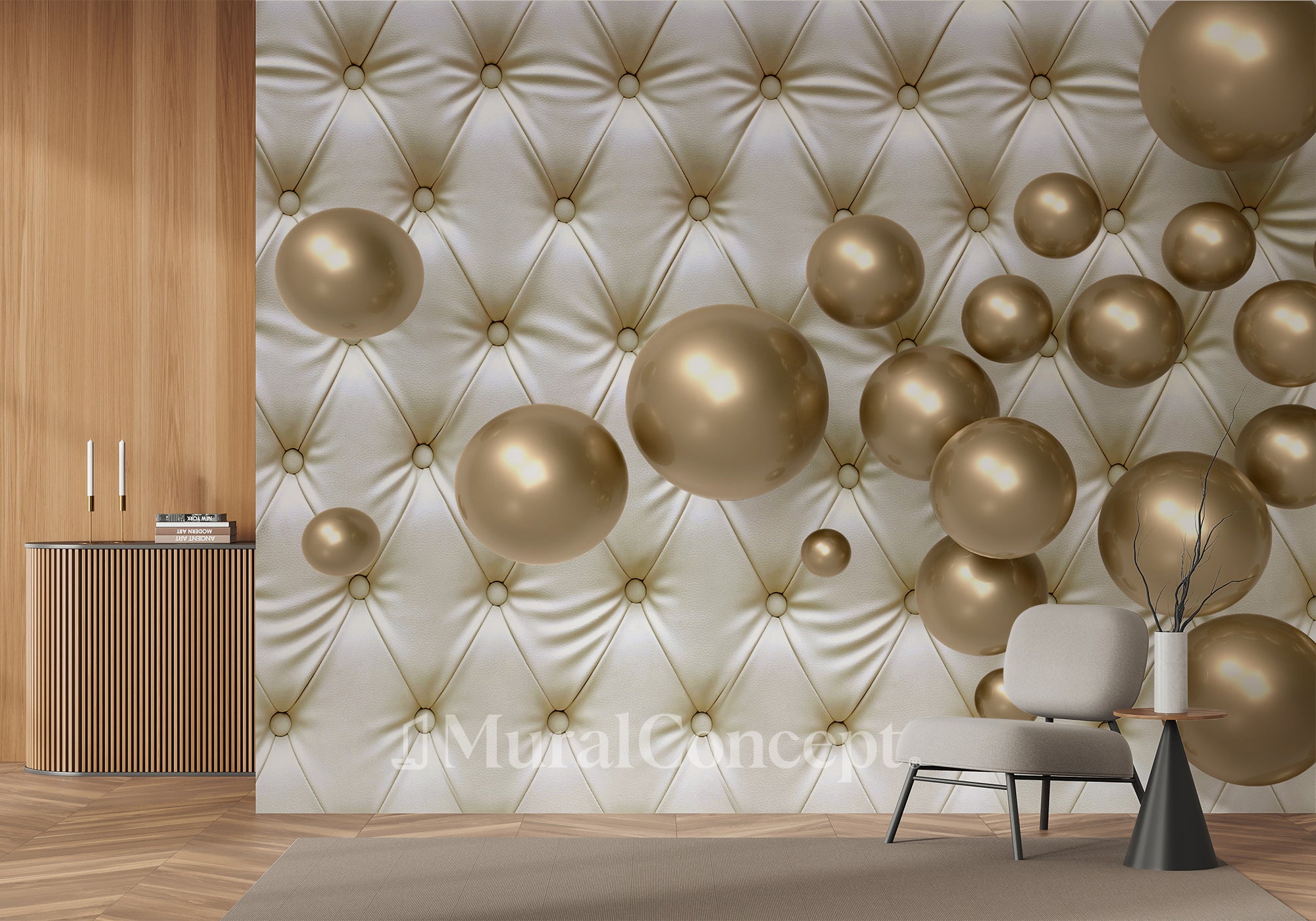 Papier peint Capitonnée & Cuir - panoramique français