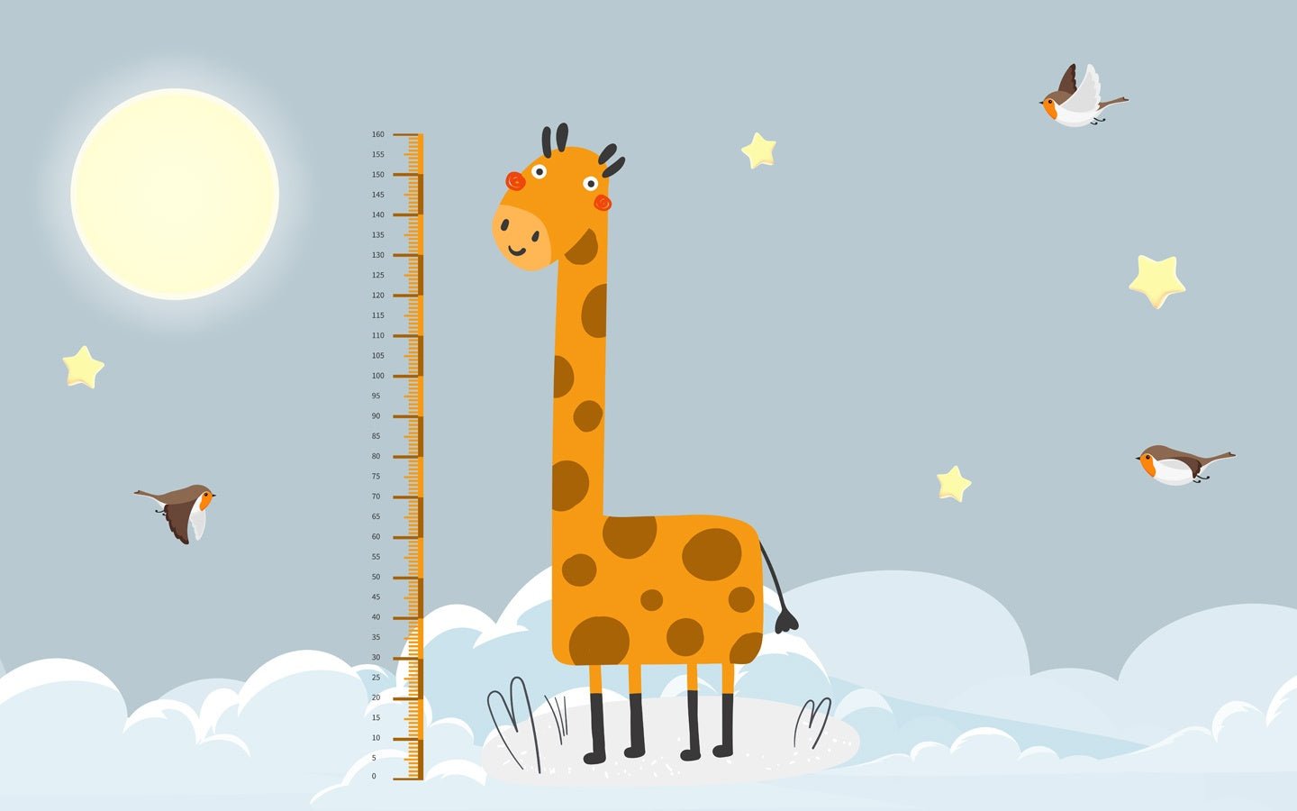 Papier peint doux motifs et toise - Muralconceptpapier_peint_sur_mesure