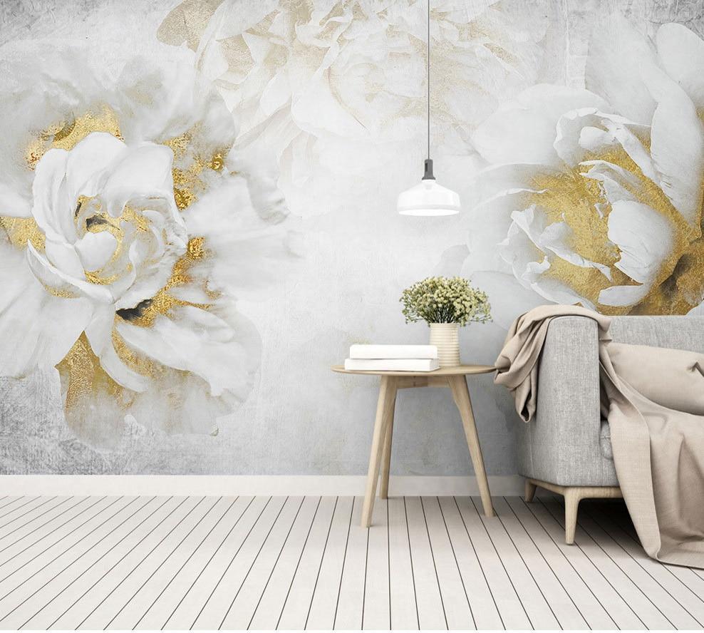 Papier peint Fleur Or - papier peint sur mesure francais - muralconcept