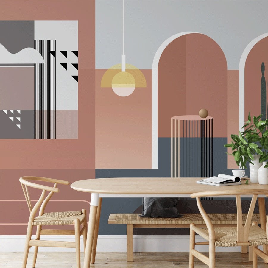 Papier peint géométrique design graphique architecture - Muralconceptpapier_peint_sur_mesure