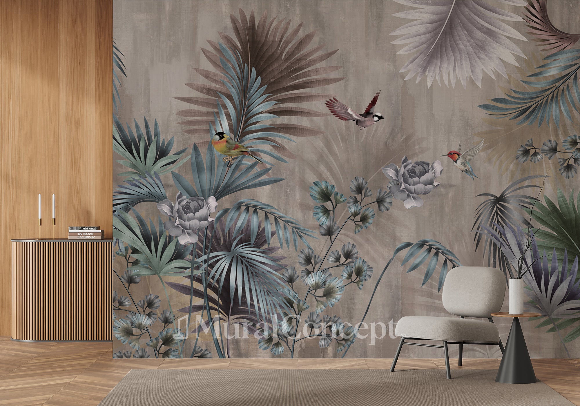 Papier peint Jungle Exotique & Bird - panoramique français