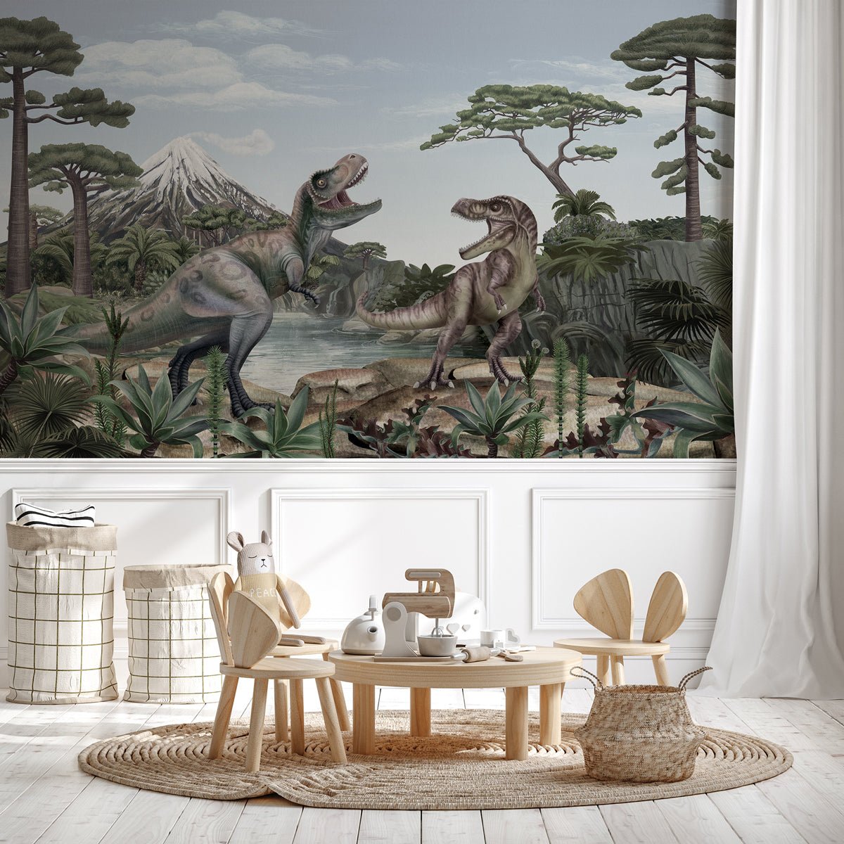 Papier peint le monde des dinosaures, mural concept, tendance