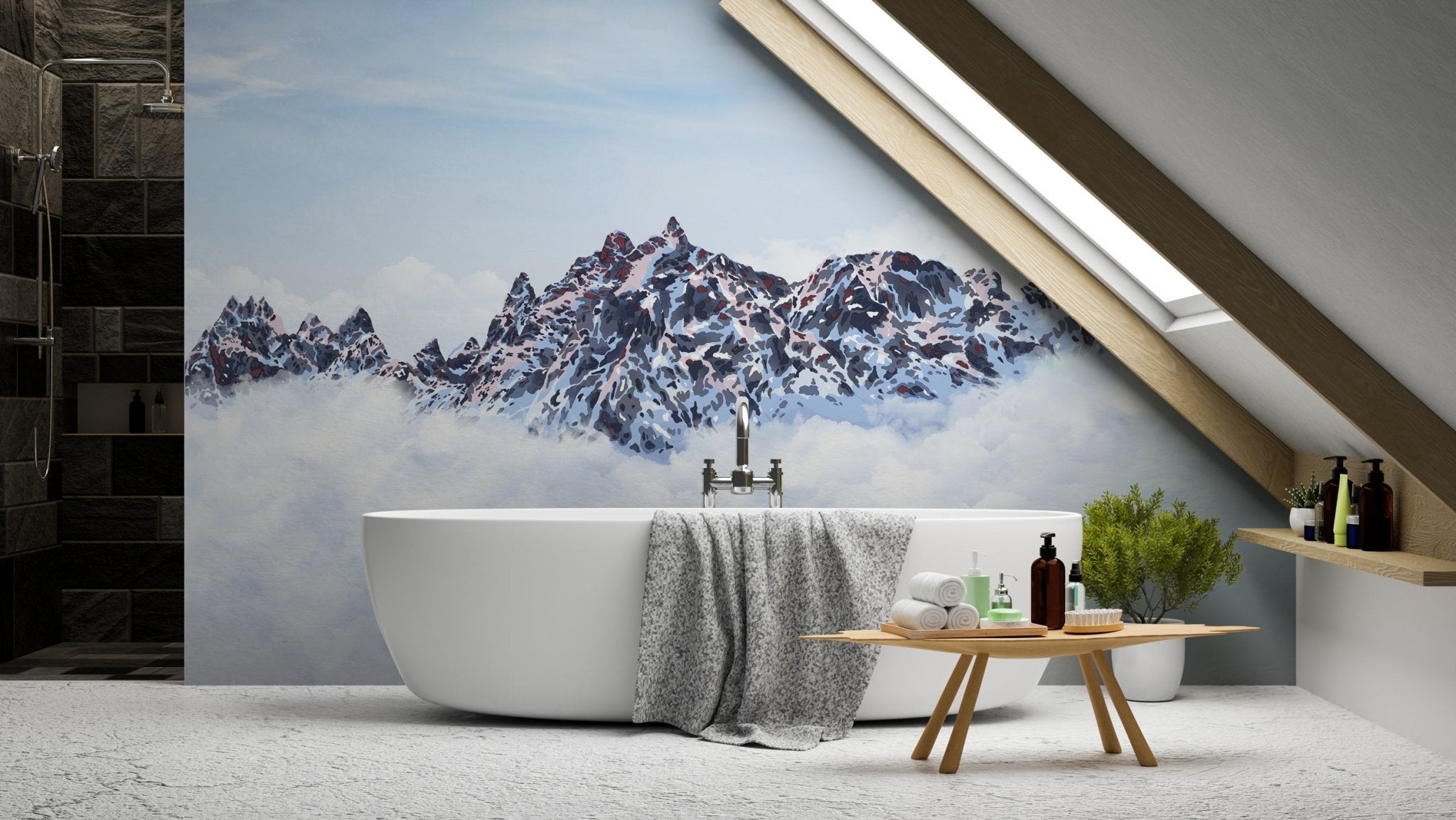 Papier peint Mont Blanc toile des Cimes, mural concept, tendance