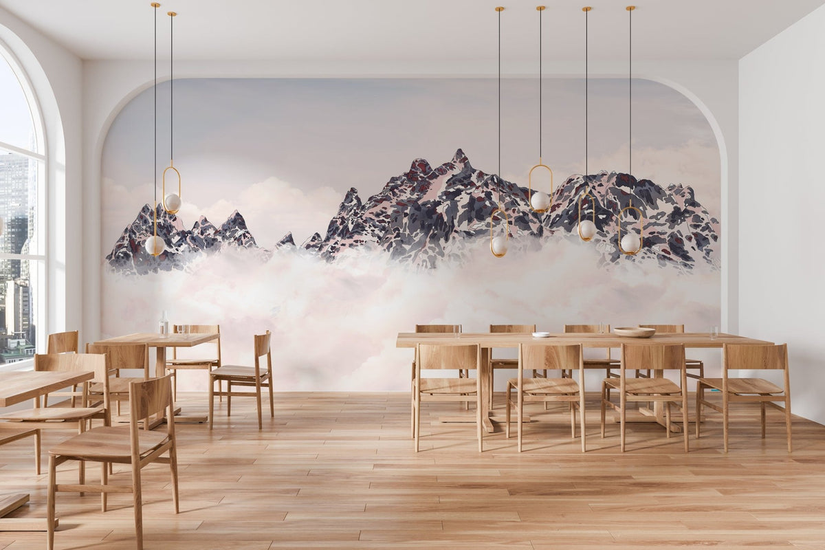 Papier peint coucher de soleil les cimes