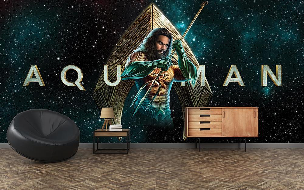 Papier peint panoramique héro aquaman univers galactique triton - papier peint sur mesure francais - muralconcept
