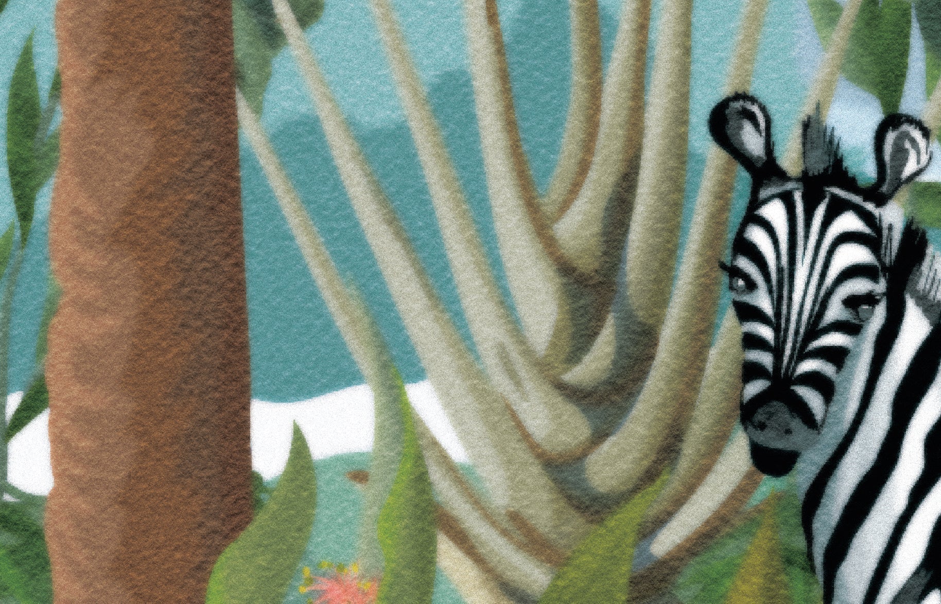 Papier peint panoramique jungle enfant - Muralconceptpapier_peint_sur_mesure