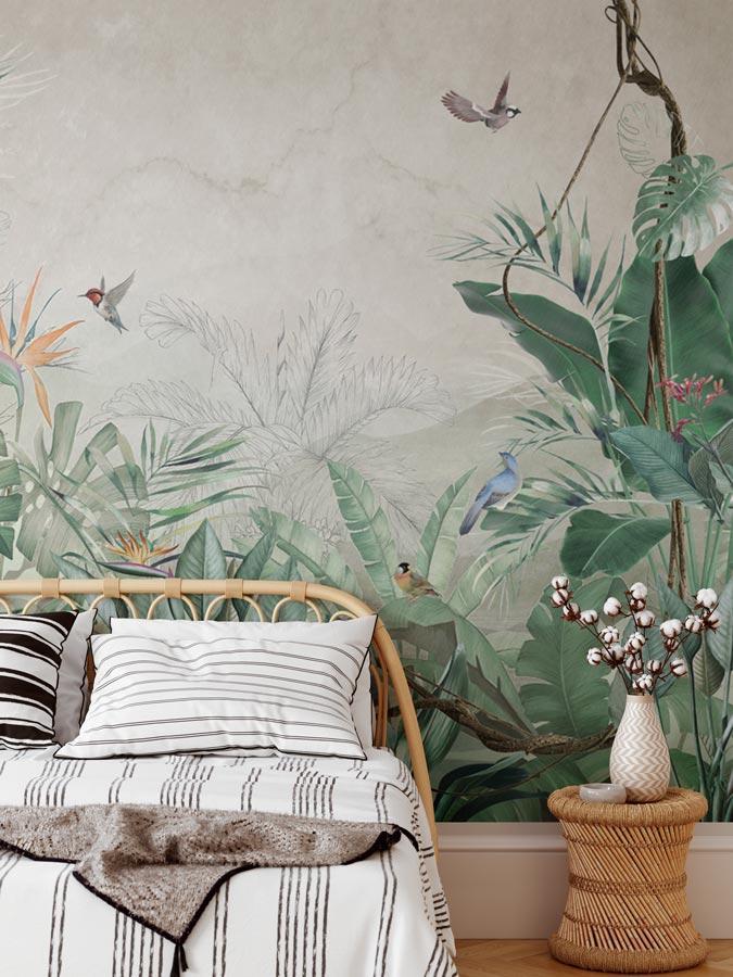 Papier peint panoramique jungle quintessence Amazonia - papier peint sur mesure francais - muralconcept