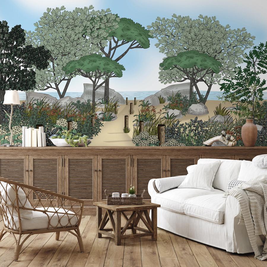 Papier peint paysage France bord de mer - papier peint sur mesure francais - muralconcept