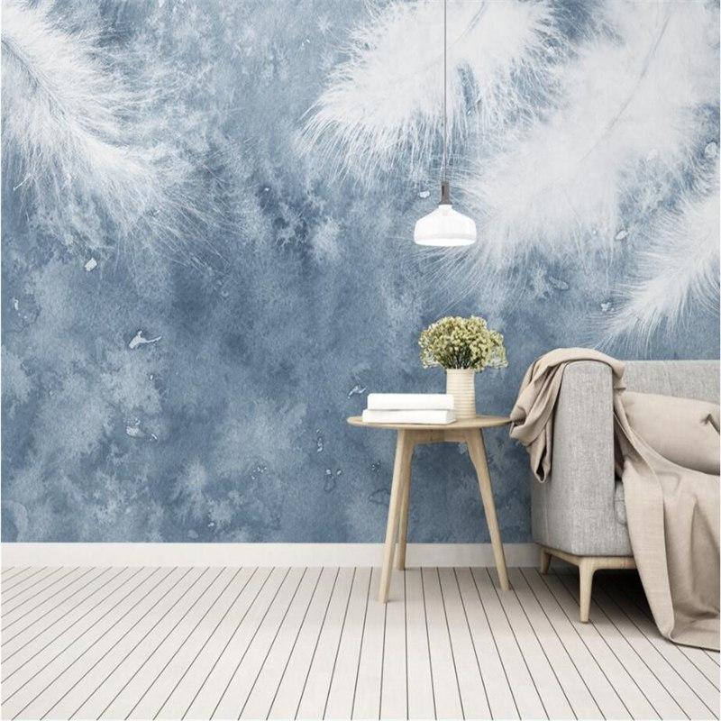Papier peint Plume Blanche - papier peint sur mesure francais - muralconcept
