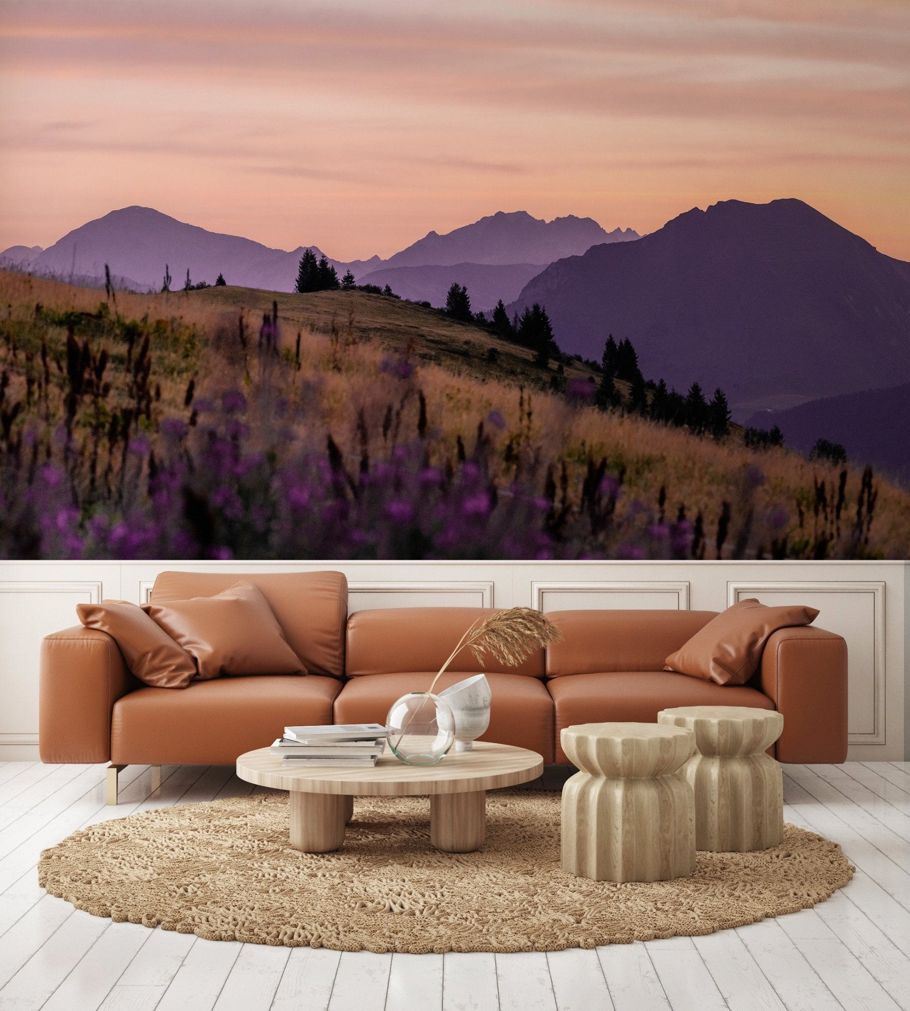 Papier peint restaurant massif du Giffre, mural concept, tendance