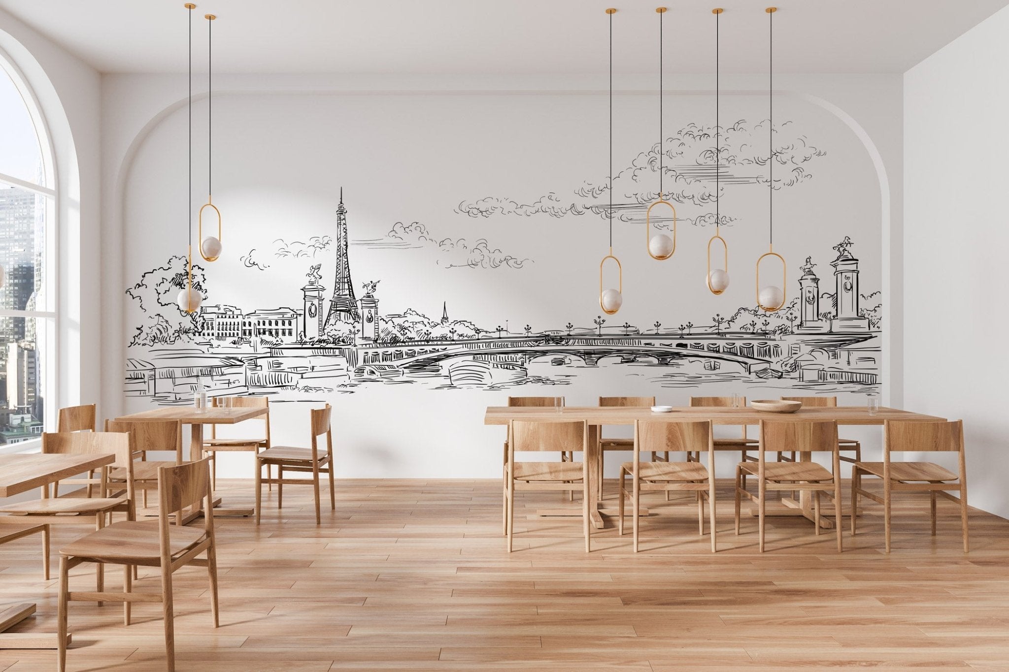 Papier peint pont Bir Hakeim Paris, mural concept, tendance