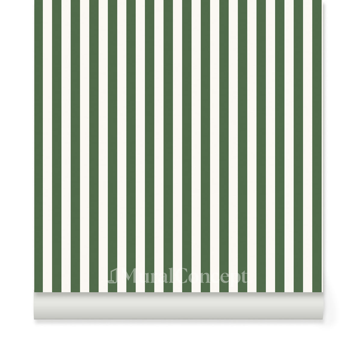Papier peint rayure rétro vert jungle