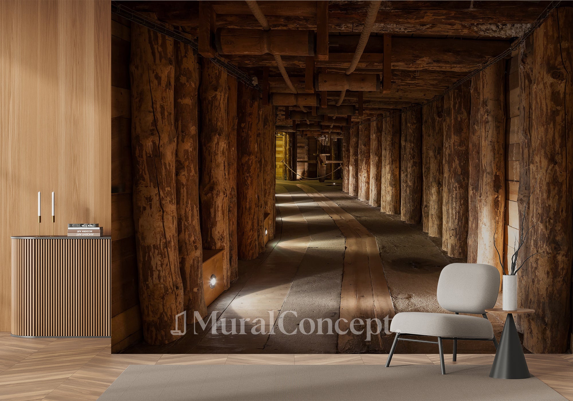 Papier peint Wood Passage - panoramique français