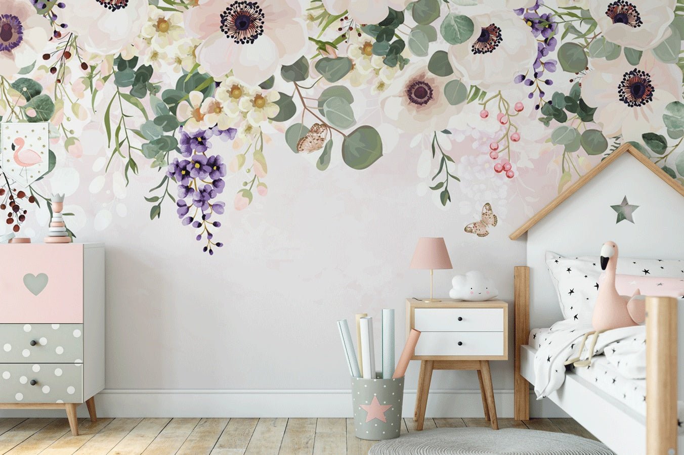 Papier peint floral provence - papier peint sur mesure francais - muralconcept