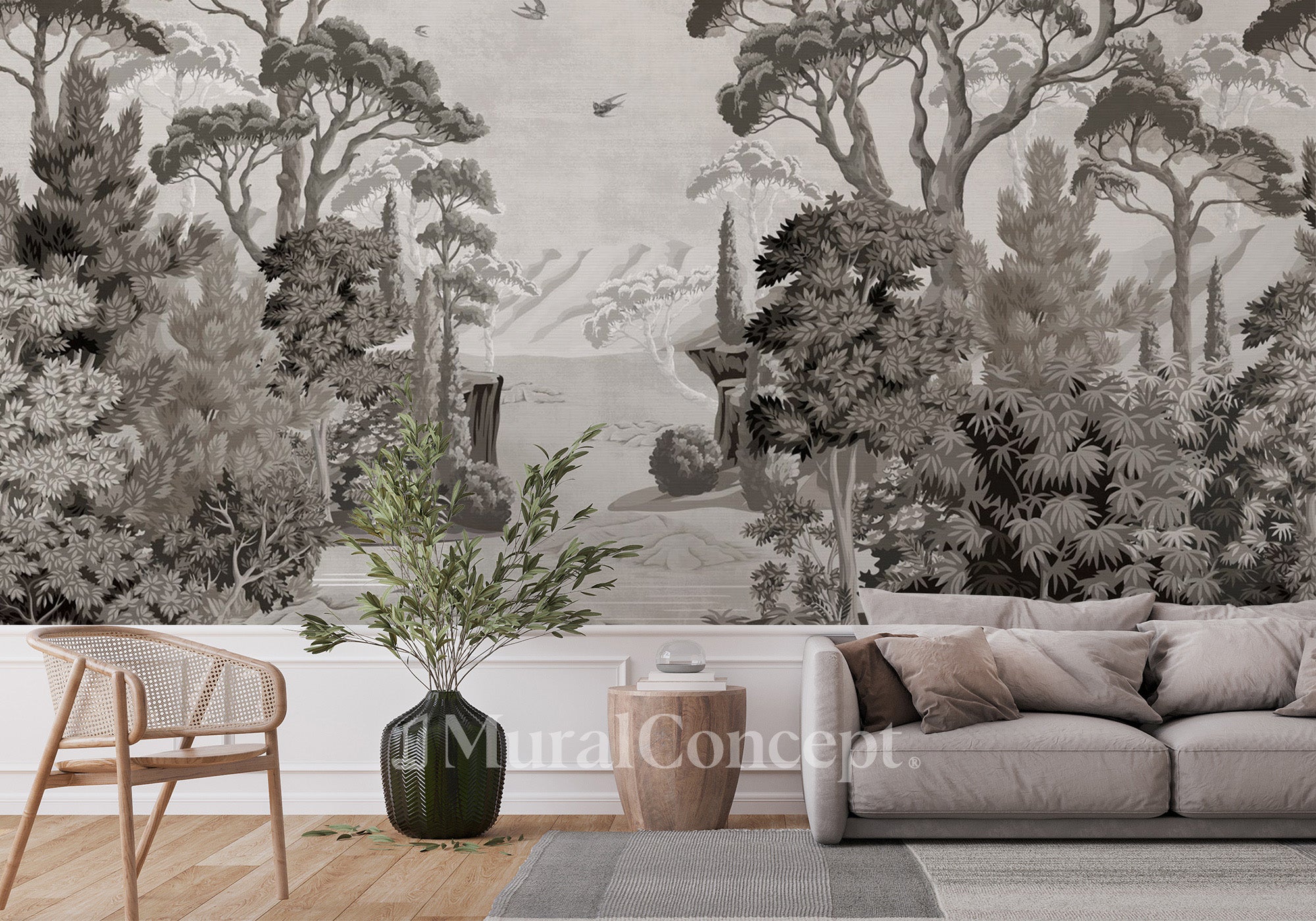 Papier peint panoramique paysage d'autrefois - panoramique français