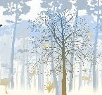 Papier peint nature forêt bleu & fraîcheur de l'aube