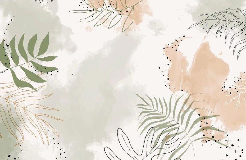 Papier peint panoramique aquarelle végétale