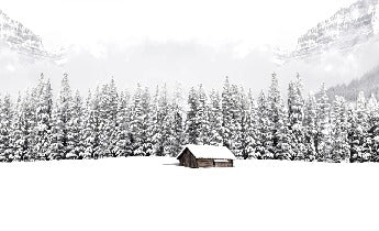 Papier peint panoramique chalet en montagne