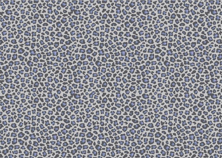 Papier peint motif léopard bleu
