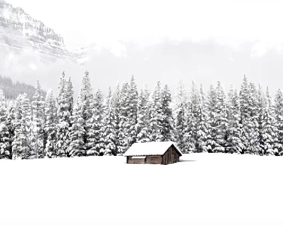 Papier peint panoramique chalet en montagne