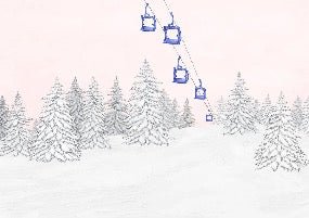 Papier peint télécabine bleuet, XXL, tendance