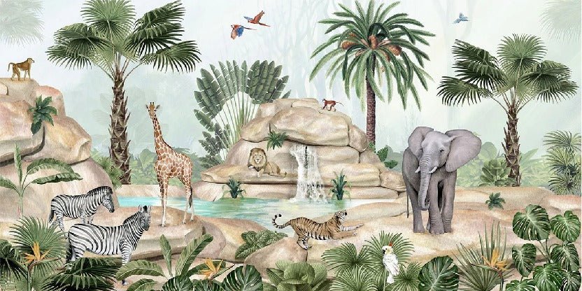 Papier peint enfant oasis animale, XXL, tendance