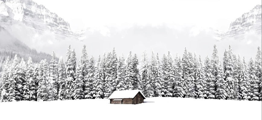 Papier peint panoramique chalet en montagne