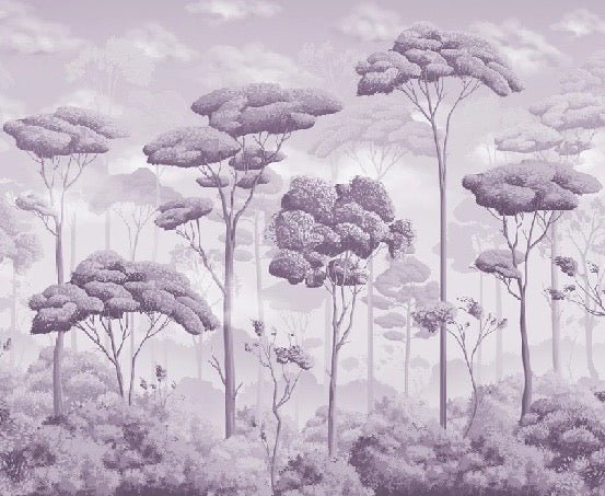 Papier peint panoramique pinède volupté violet