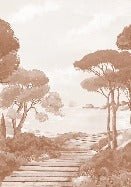 Papier peint balade dans les calanques terracotta