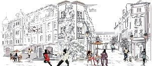 Papier peint restaurant balade parisienne