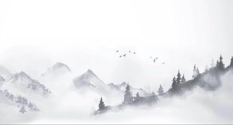 Papier peint zen paysage minimaliste, XXL, tendance